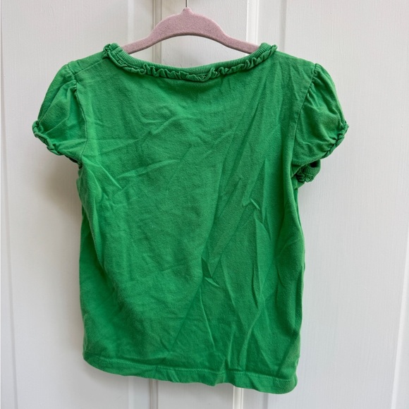 Ralph Lauren 2T Green Short Sleeve Shirt Blouse with Ruffle Sleeves- Minor Hole - Picture 6 of 6